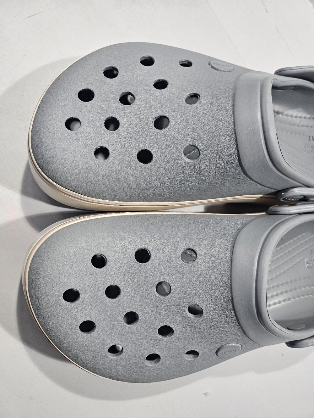 CROCS CROCBAND PLATFORM CLOG UNISEX SANDALS J/M6 & W8 LIGHT GREY - Picture 6 of 13